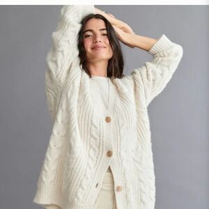 Jenni Kayne Cream Cable Knit Cardigan